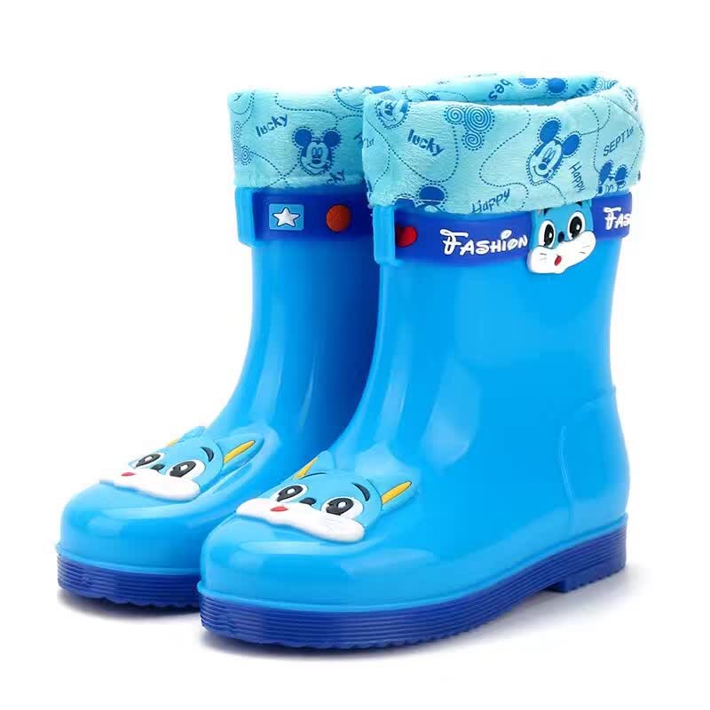 585 أحذية المطر ماء الشتاء للأطفال مع بطانة الفراء