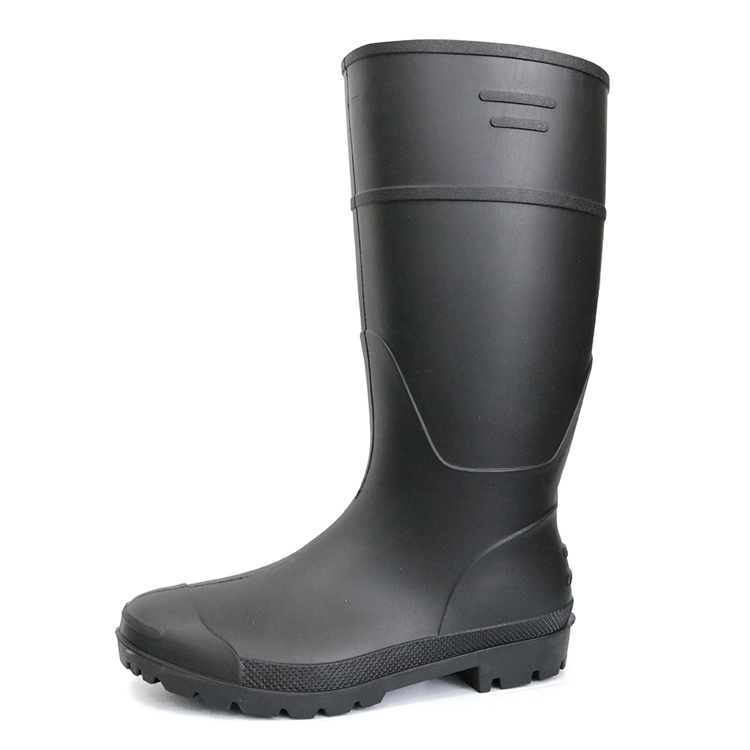 A8BB黑色非安全油耐化学品塑料pvc工作雨靴