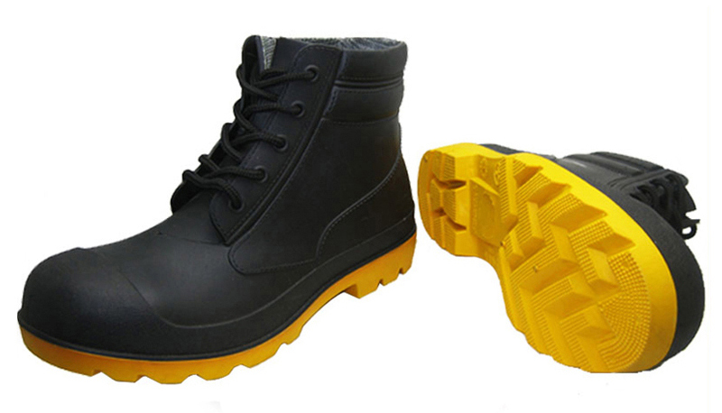 BYA CE standard lace up ankle pvc safety boots