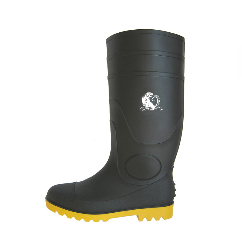 BYS china CE approved steel toe cap pvc safety rain boots