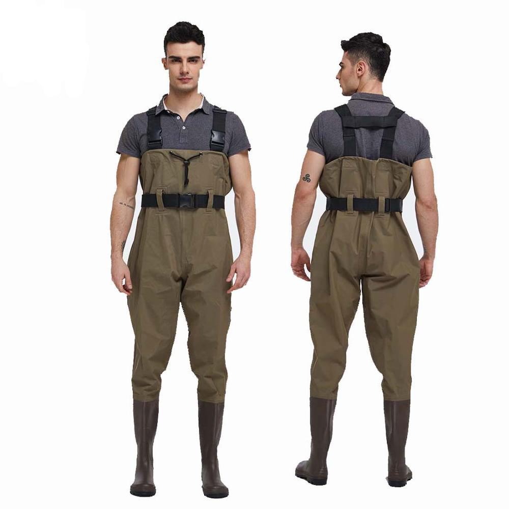 CW004 Outdoor water proof fishing wader men nylon PVC chest wader for work