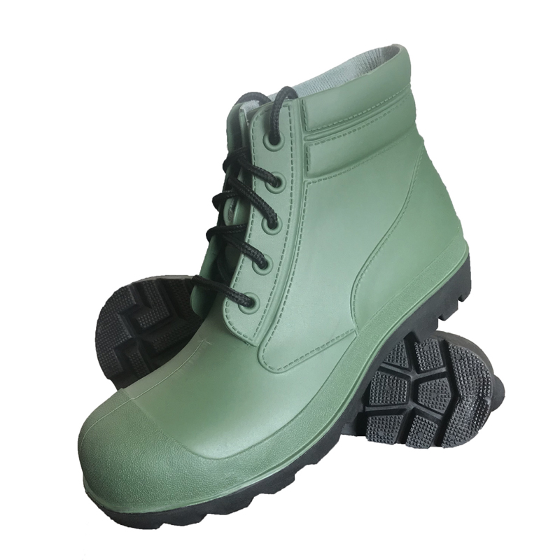GBA防滑CE经过验证的钢脚趾穿刺踝关节PVC安全雨靴