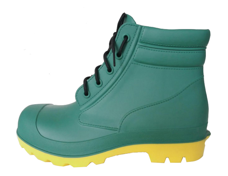 GYA green ankle pvc work rain boots with steel toe