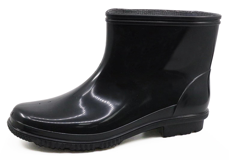 JW-015 anti slip non safety ankle pvc glitter rain boots men