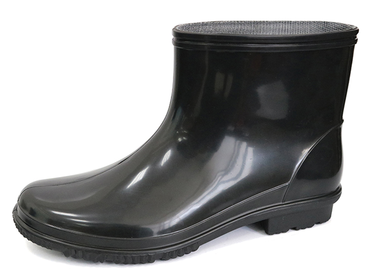 JW105 Slip resistant black non safety pvc work rain boot