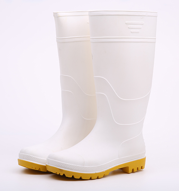 KWYN صناعة الأغذية البيضاء أحذية المطر البلاستيكية