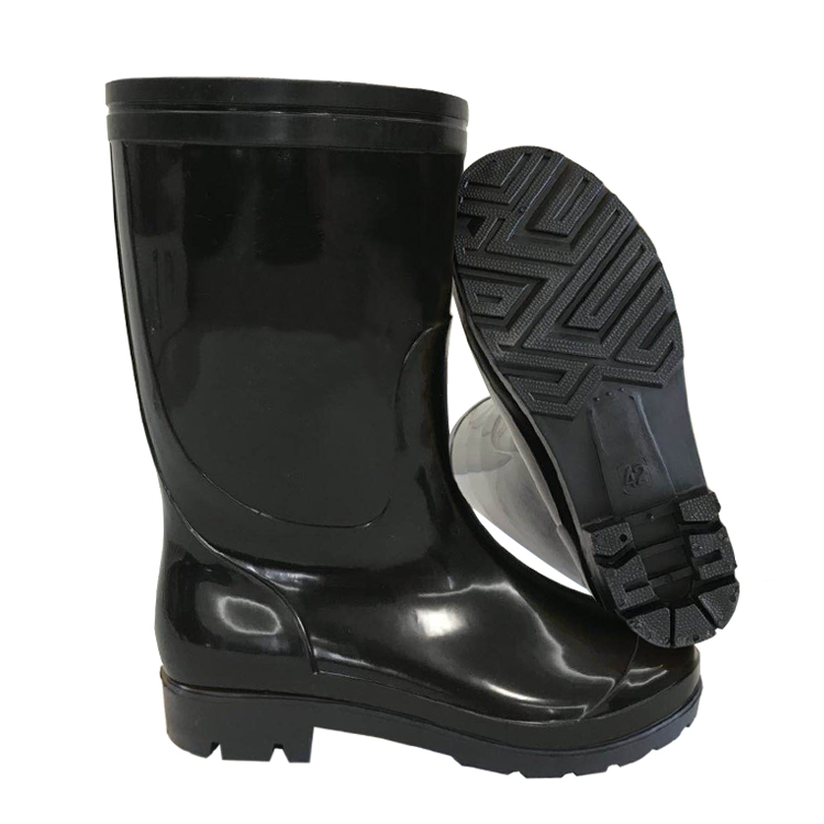 SQ-01 very cheap 1.5 dollar black pvc glitter rain boot work