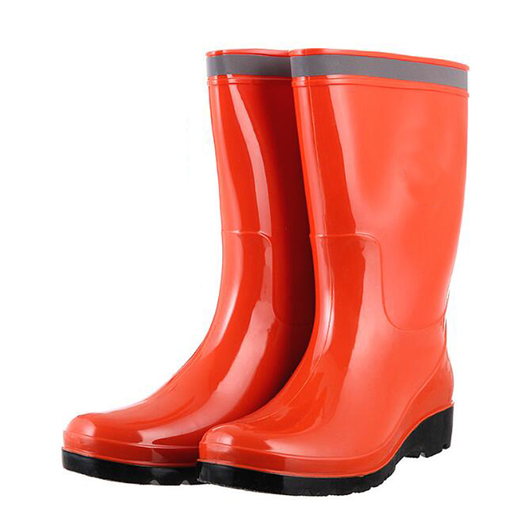 SQ-615 orange non safety cheap women PVC rain boots work