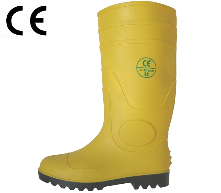 YBS yellow waterproof pvc welllington rain boots