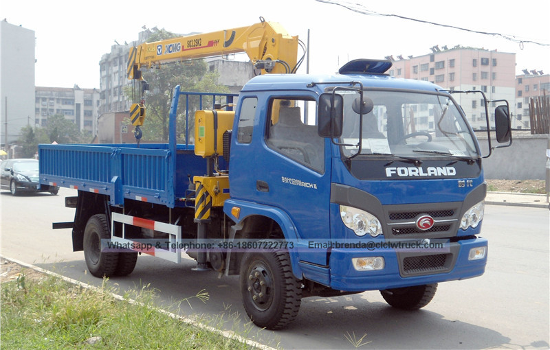 4x2 Foton Forland 5000 kgs Boom Camión grúa hidráulica carro de la grúa