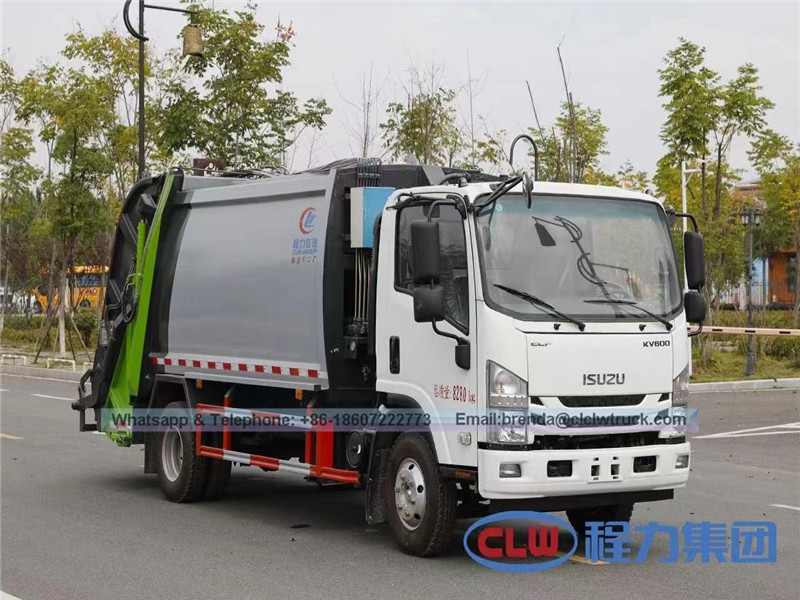 Isuzu 5-8M3压缩垃圾车，中国垃圾车供应商