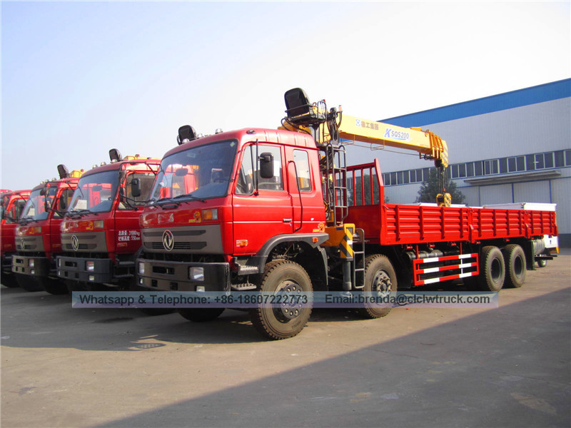 Chinese Dongfeng Manufacturer 8x4 12-14 tons Truck Cargo Crane