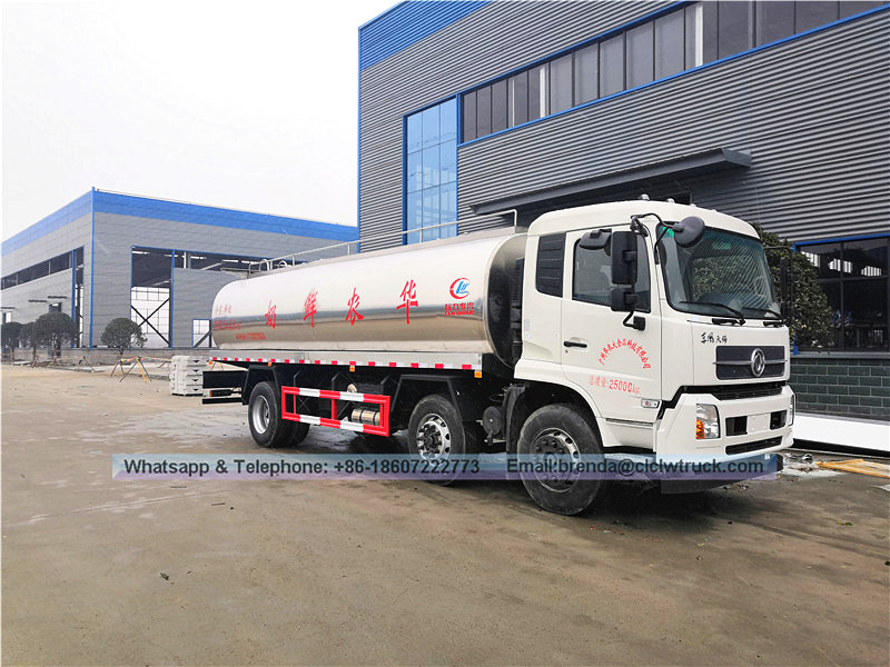 Dongfeng 8-15000 litros de camión de tanque de transporte de leche