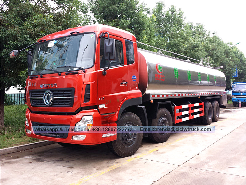 Continental Dongfeng 25CBM transporte de camiones 8x4 leche fresca