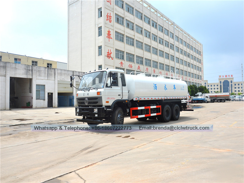 Dongfeng Water Truck 20000 litro, camión de agua 20cbm, precio del camión del tanque de agua, proveedor de camiones de tanque de agua China