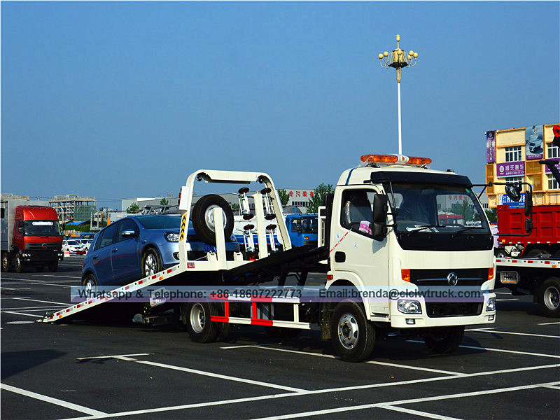 Dongfeng Wrecker Truck 4ton Derecha a la derecha, grúa para restricciones, proveedor de camiones de remolque de restricciones China