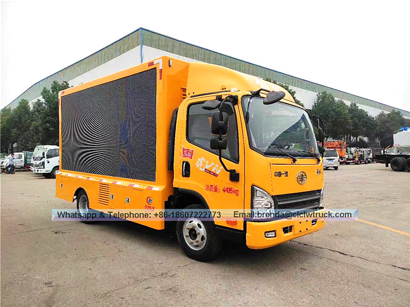 Vehículo de publicidad LED LED FAW Venta caliente Mobile Mobile Mobile Billboard Vehicle LED publicidad Van Camión