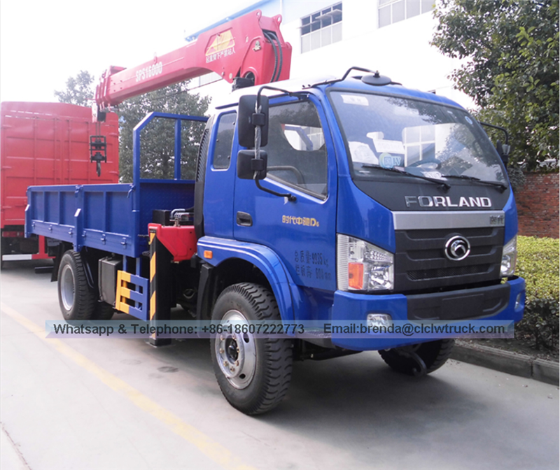 Foton Forland Mini Pluma de grúa elevadora telescópica 2000 kgs de carga de camiones grúa