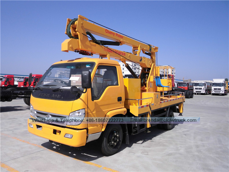 FOTON RHD 12-16 metros camión de cubo China Fabricante, RHD Camión de operación de gran altitud