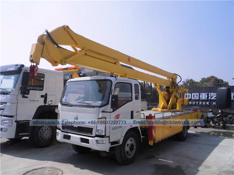 Proveedor de camiones de trabajo alto de Howo China, Proveedores de camiones de operación de alta altitud de 20 metros, China sinotruk Ayerial Platform Truck