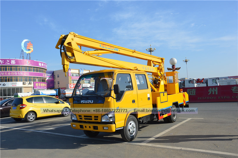 Proveedor de camiones Isuzu China, ISUZU Camión de operación de gran altitud China, 16 metros de altura Camión de trabajo Fabricante de China