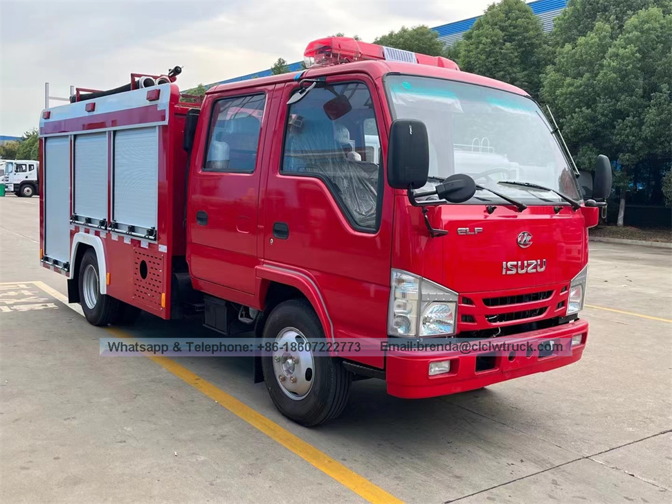 ISUZU Fire Engine Truck 2Cbm 2ton 2000l Camión de bomberos de tanque de agua pequeño para venta caliente