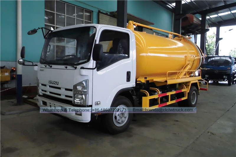 Japón isuzu 6000l 6cbm 6m3 Vacu de aguas residuales Tank de succión Camión -1600 - 2200 galones Proveedor de camiones de succión fecal