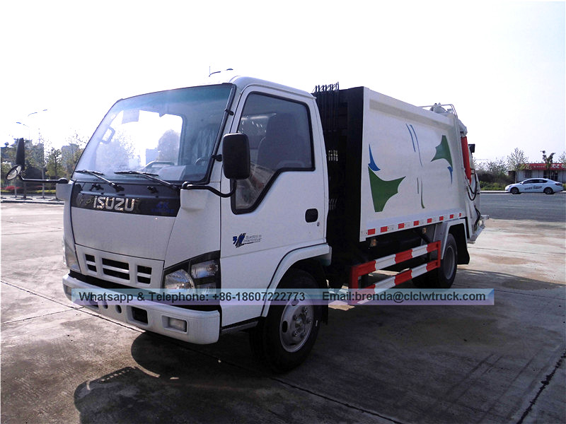 Japonés Isuzu 5M3 4*2 Compactor Basco Compactor de camión Desimino Residuos Precio de compresión de basura