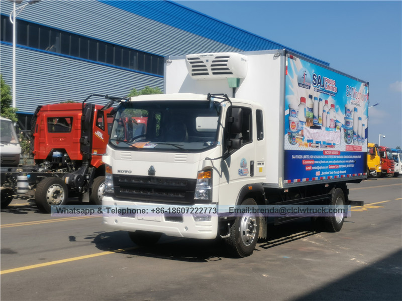 Sinotruk Howo xe tải lạnh-Tủ lạnh xe tải tủ lạnh-Nhà cung cấp xe tải tủ lạnh China-refrigerator Cargo 7 TON-4X2 Xe tải chở hàng tủ lạnh xe tải chở hàng