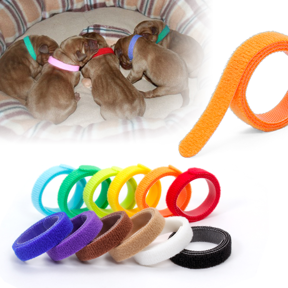 Dog id collars hook loop pet bow tie collar nylon hook loop identification cable ties