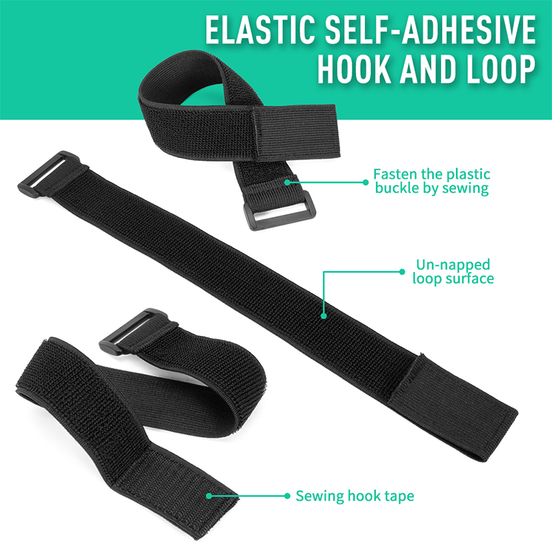 Sew on hook and loop strap adjustable magic tape plastic buckle strap