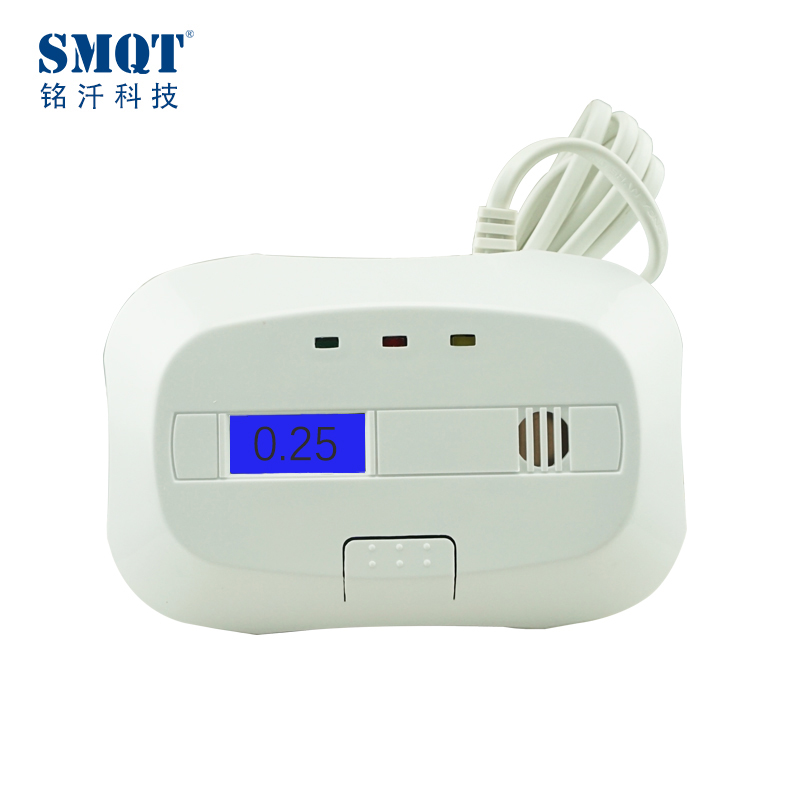 Wired Type CE Approved Gas CO Detector For Home Security Alarm System