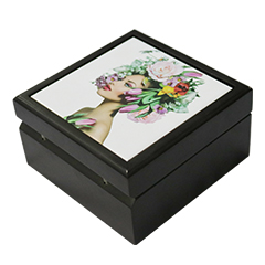 Boîte à bijoux avec impression UV sur carreaux de céramique