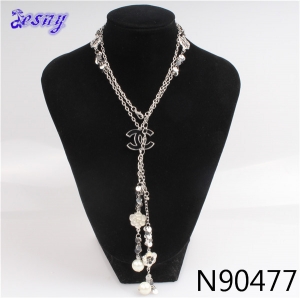 vintage boutique chanel flower pearl pendant necklace N90477