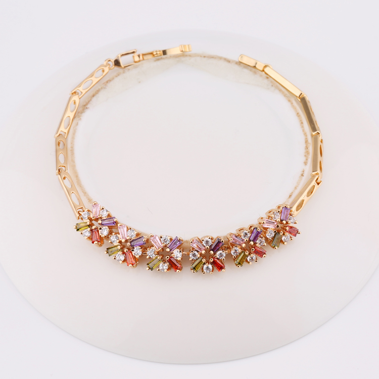 2017 Fashion jewelry gold plated heart chain bracelet&bangles for women