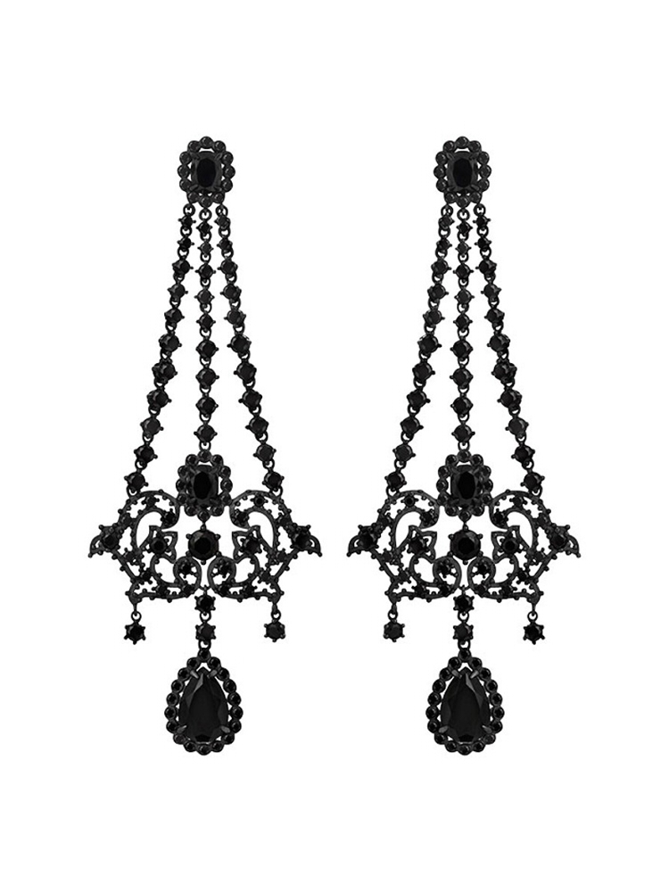 2017 Fashion Persönlichkeit Umwelt Kupfer-Legierung Stud Ohrringe, Ohrringe für Frauen, neuen neuesten Ohrring Designs Long Alloy Kette Ohrringe Ohrringe Frauen