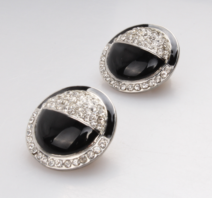 Bling Bling Rhinestones Crystal Fireball Disco Ball Ball Stud Earrings Stainless Steel Bead Earrings