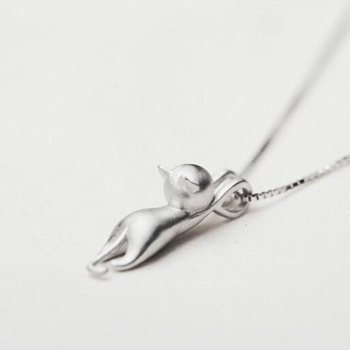Katze Sterling Silber Halskette Mode 925 Silber Schmuck Hersteller