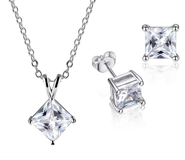 China wholesale earrings necklace jewelry women 925 sterling silver jewelry set