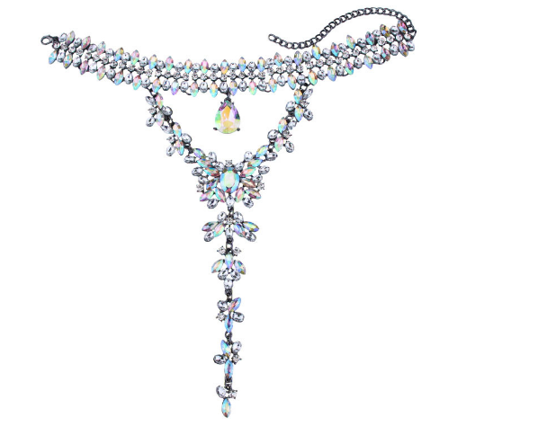 Exquisite Temperament Colored Diamond Necklace for Women Christmas Jewelry Gift