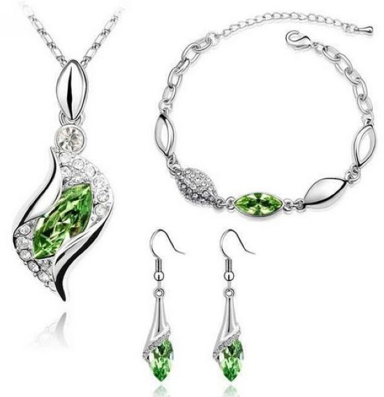 Fashion Lady Drop Crystal Rhinestone Jewelry Set Wholesale in China