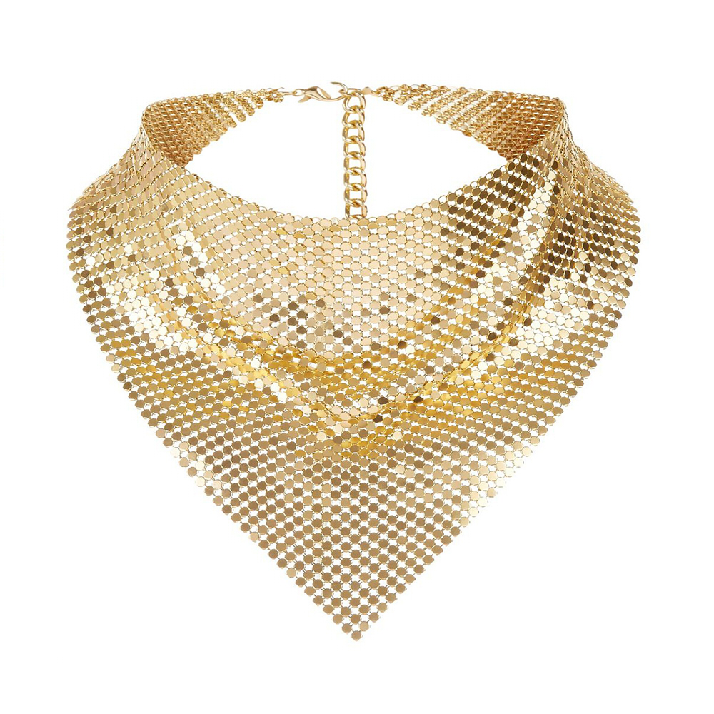Fashion neueste Handmade Imitation Schmuck, Fashion 18 k Gold Kette Mesh Pailletten Halskette für Damen Choker
