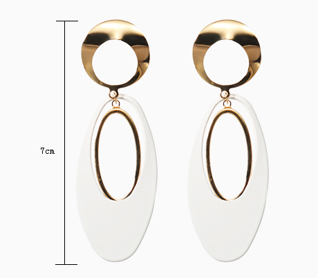 High Quality Gold Plating Zinc Alloy Elliptic Earrings for Woman