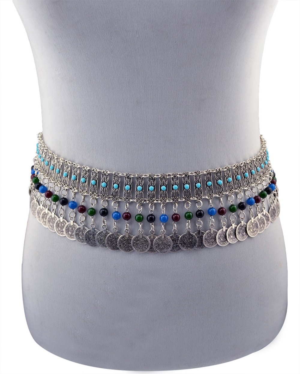 New Fashion Belly Chain Coin Tassel Silver Plated Waist Dance Body Chain Jewelry