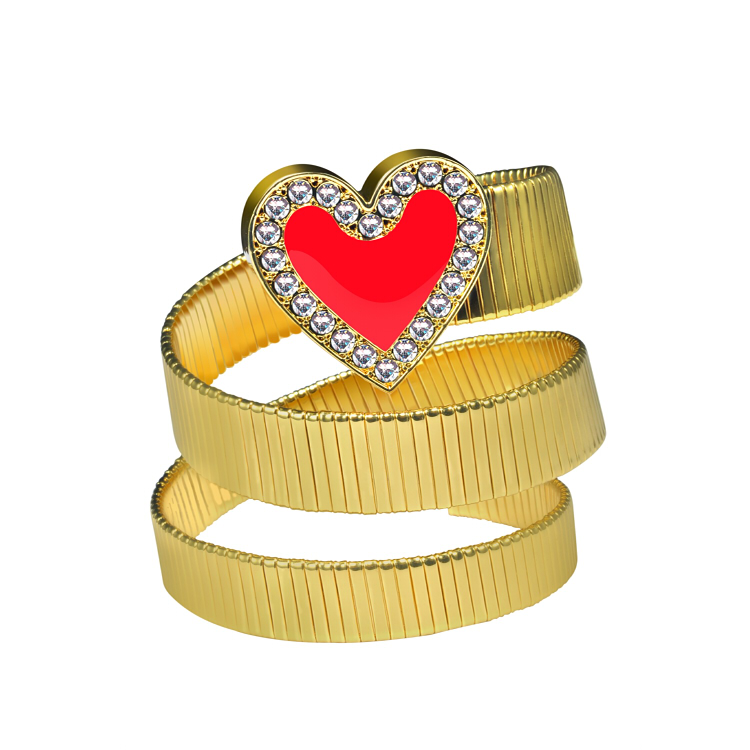 New Spiral Bracelet Fashion Gold Plated Earrings Fashion Accessories schön mit Charme Heart New Model Bangles