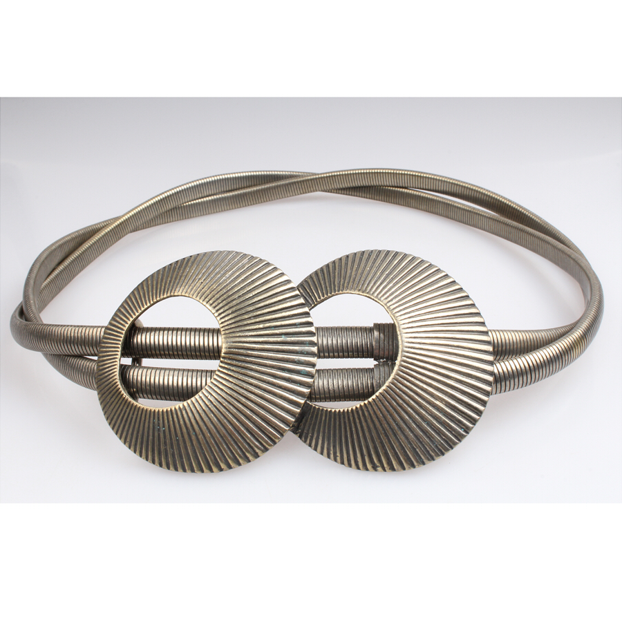 Entwurfs-elastischer Ganshalsketten-Art und Weise 18k Goldbronzierung Metallgürtel Amazonas Stretchshell-Taillengurtart und weisekostümmetallgurt Lieferant