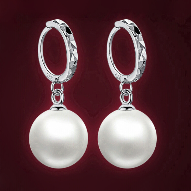 Sterling Silber Ohrringe Damen 925 Sterling Silber Mode Perlen Ohrringe