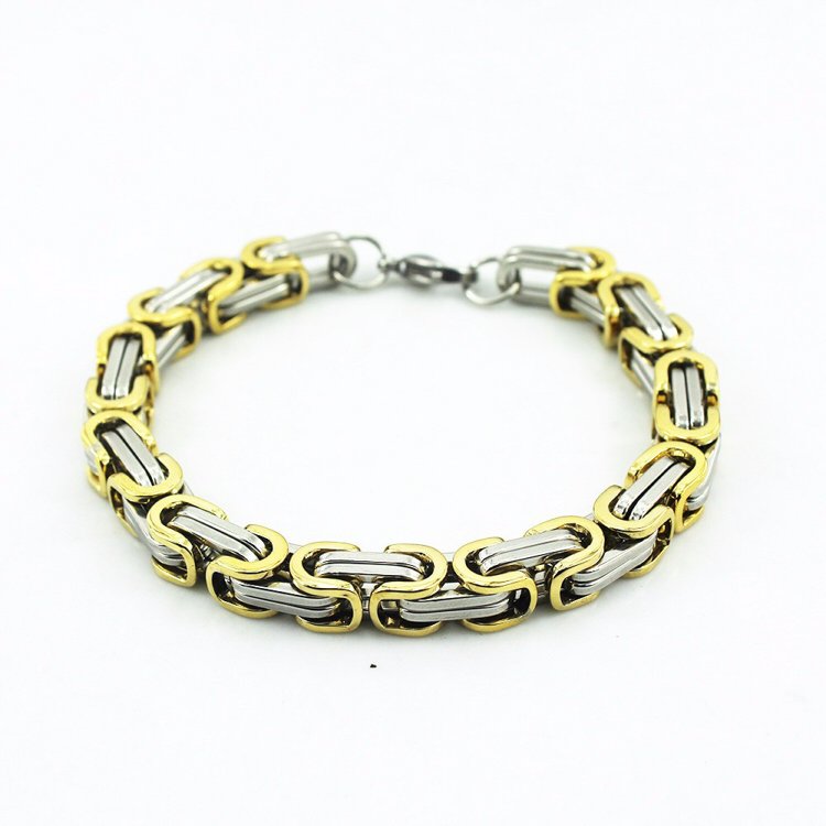 Venta al por mayor de productos fabricante Vintage mens pulsera 316 l de acero inoxidable pulseras brazaletes, 18 k oro chapado titanio pulseras joyería