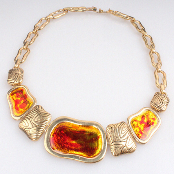 Women's Gender and Alloy Jewelry Main Material Geometry Resin Stone Choker Necklace