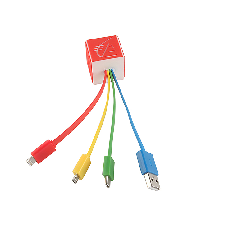 Maßgeschneiderte Logo 3D-Design PVC-Multi-USB-Typ-C-Ladekabel